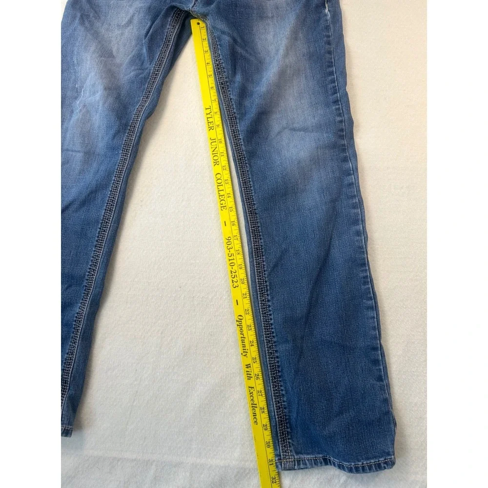 Seven7‎ Mens Straight Leg Jeans W34 L34 Medium Wash Blue Stretch Denim Pants